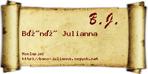 Bánó Julianna névjegykártya